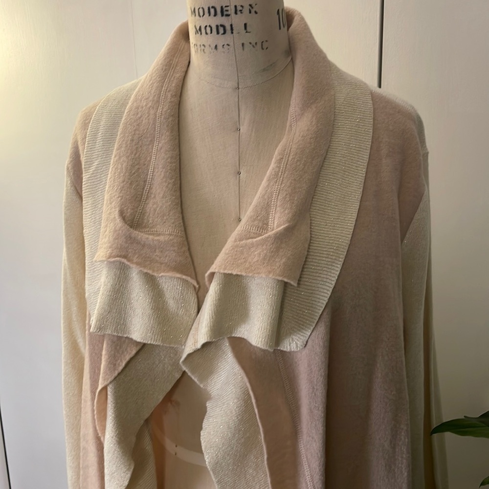 Chico’s long sleeve double layer Margie cardigan sweater (size 3) in san… - Picture 2 of 9